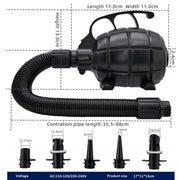 Electric Air Pump Household Inflatable Pump 600W High Power Electric Inflator, Plug: US Plug