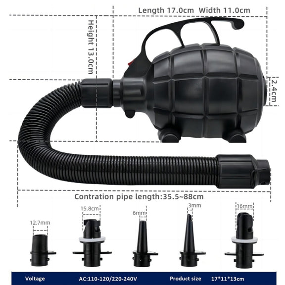 Electric Air Pump Household Inflatable Pump 600W High Power Electric Inflator, Plug: US Plug