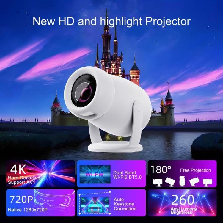 HY400 Android 12.0 System Intelligent Projector Portable Family Projector US Plug