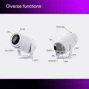 HY400 Android 12.0 System Intelligent Projector Portable Family Projector US Plug