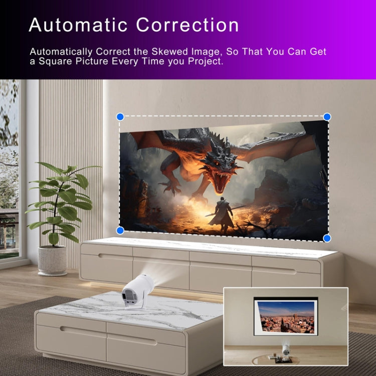 HY400 Android 12.0 System Intelligent Projector Portable Family Projector UK Plug