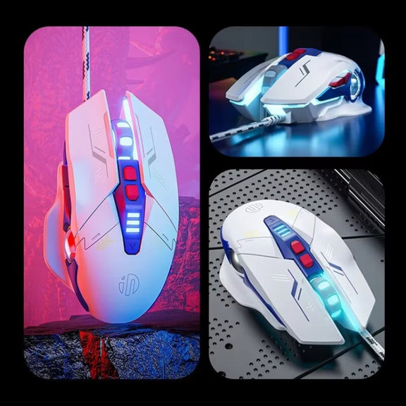 Inphic W9P Glowing Computer Gaming Wired Mouse(Sound Version)