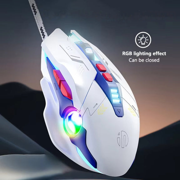 Inphic W9P Glowing Computer Gaming Wired Mouse(Silent Version)