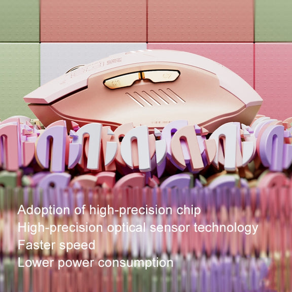 Inphic F8 2.4G Wireless Mute Charging Computer Gaming Mouse(Milk Tea Color)