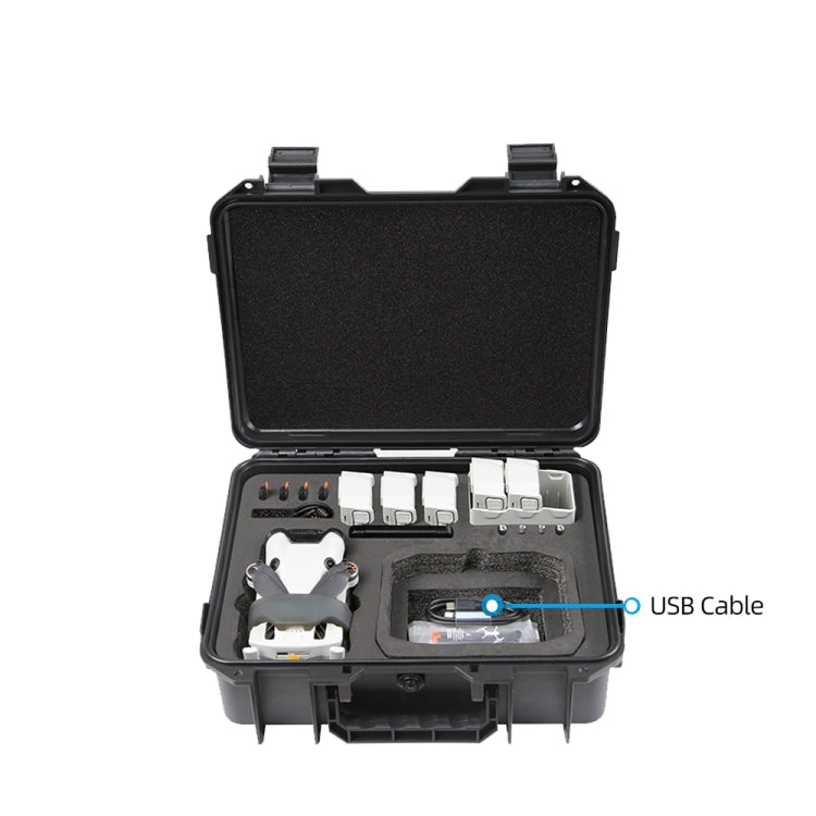 For DJI Mini 4 Pro Drone Suitcase Explosion-proof Box Compatible with RC 2 & RC-N2(Black)