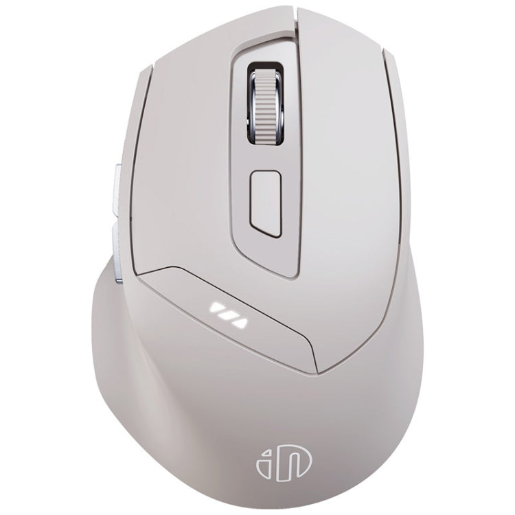 Inphic DR6 2.4G Wireless + Bluetooth 5.0/4.0 Tri-mode Charging Mute Office Gaming Computer Mouse(White Apricot)