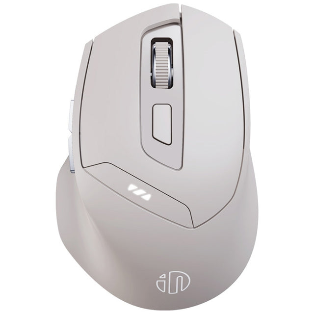 Inphic DR6 2.4G Wireless + Bluetooth 5.0/4.0 Tri-mode Charging Mute Office Gaming Computer Mouse(White Apricot)