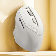 Inphic DR6 2.4G Wireless + Bluetooth 5.0/4.0 Tri-mode Charging Mute Office Gaming Computer Mouse(White Apricot)