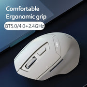 Inphic DR6 2.4G Wireless + Bluetooth 5.0/4.0 Tri-mode Charging Mute Office Gaming Computer Mouse(White Apricot)