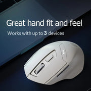 Inphic DR6 2.4G Wireless + Bluetooth 5.0/4.0 Tri-mode Charging Mute Office Gaming Computer Mouse(White Apricot)