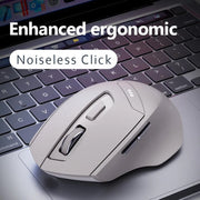 Inphic DR6 2.4G Wireless + Bluetooth 5.0/4.0 Tri-mode Charging Mute Office Gaming Computer Mouse(White Apricot)