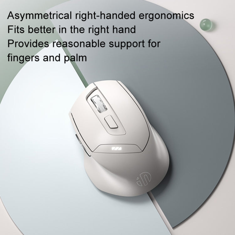 Inphic DR6 2.4G Wireless + Bluetooth 5.0/4.0 Tri-mode Charging Mute Office Gaming Computer Mouse(White Apricot)