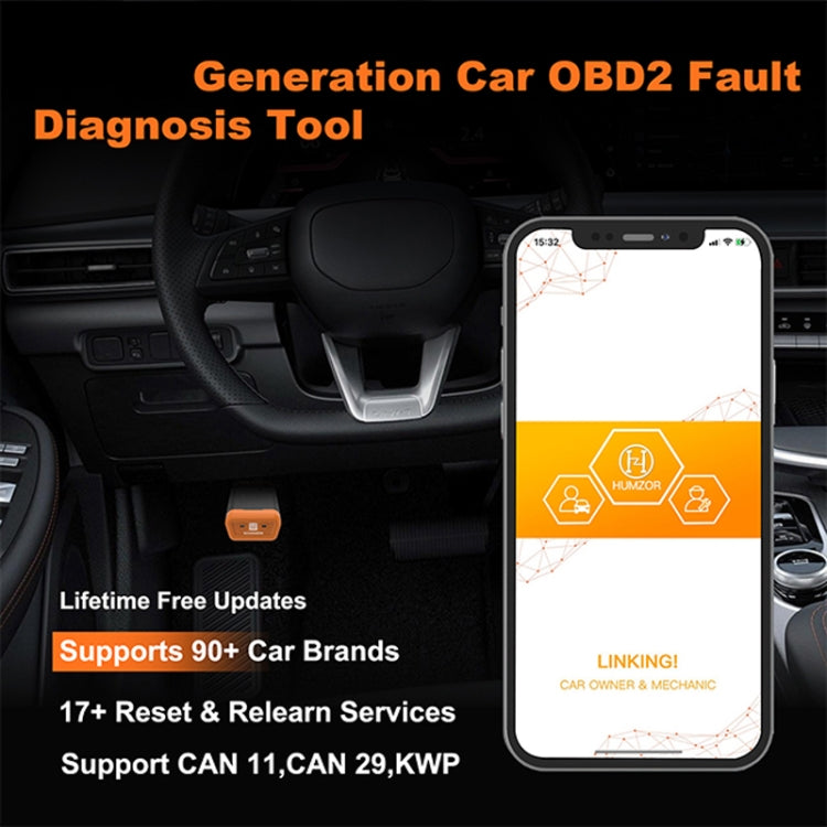 HUMZOR OBD Full System Mobile Phone Bluetooth 5.2 Car Fault Detector