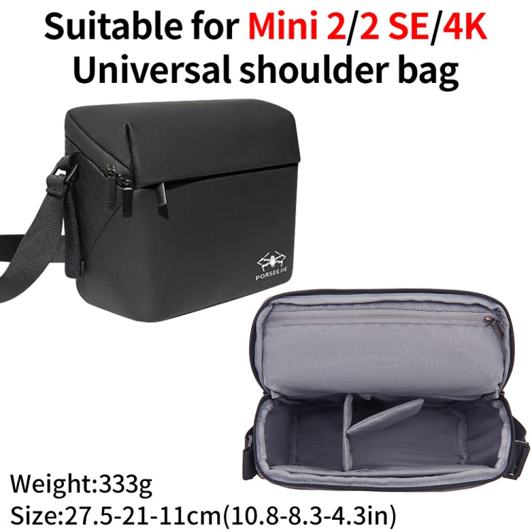 For DJI Mini 4K / Mini 2 SE / Mini 2 Portable Water-resistant Shoulder Bag Messenger Bag(Black)