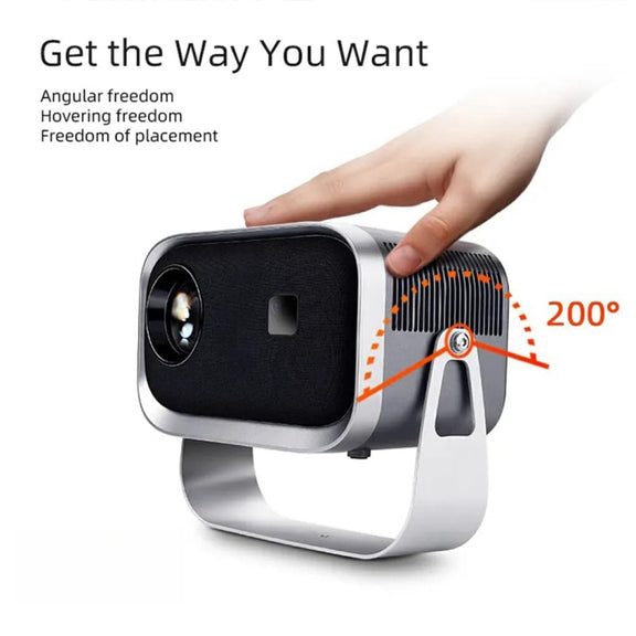 Android 4K HD Version Portable Mini Projector Smart Home Theater(UK Plug)