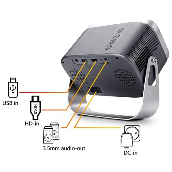 Android 4K HD Version Portable Mini Projector Smart Home Theater(EU Plug)