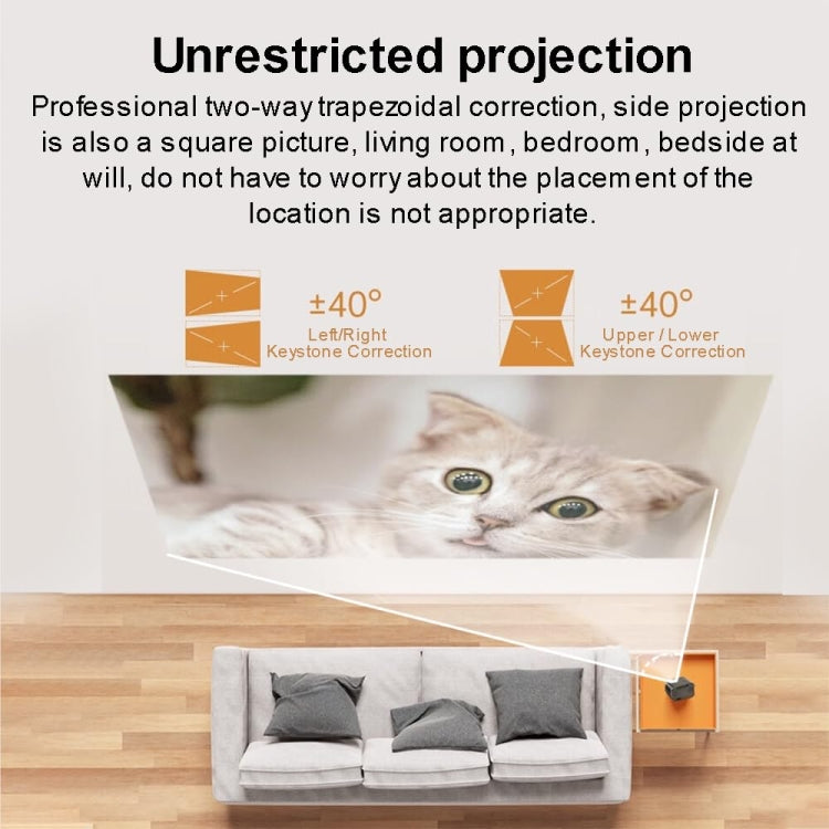 Android 4K HD Version Portable Mini Projector Smart Home Theater(AU Plug)
