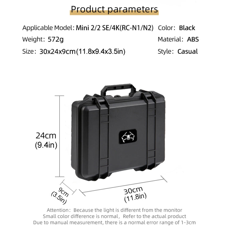 For DJI Mini 4K / Mini 2 SE / Mini 2 Suitcase Explosion-Proof Box Compatible With RC-N1 / N2(Black)