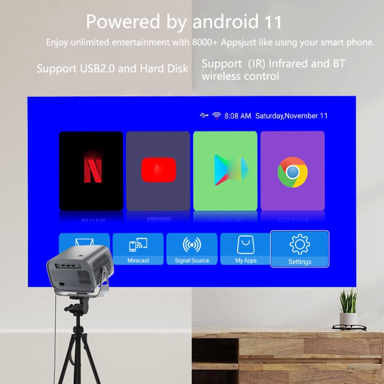 4K Smart Android Portable Projector AU Plug