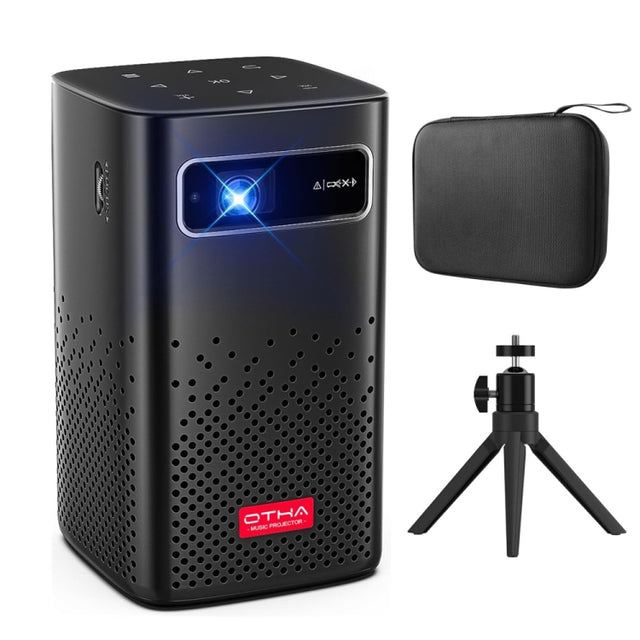 TOUMEI C900 Outdoor Portable Built-In Battery 4K HD Home Music Projector EU Plug(Black)
