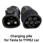 For Tesla-TYPE2 Electric Vehicle Charging Station Adapter Conversion Head(QYTZO-32-220V)