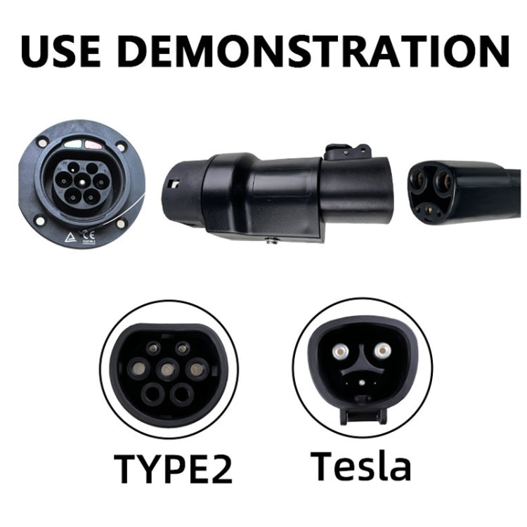 For Tesla-TYPE2 Electric Vehicle Charging Station Adapter Conversion Head(QYTZO-32-220V)