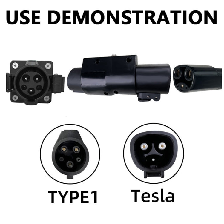 For Tesla-TYPE1 Electric Vehicle Charging Station Adapter Conversion Head(Black)