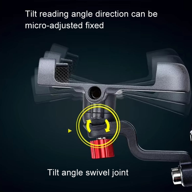 PROMEND Aluminum Alloy Cell Phone Holder Adjustable Angle Rotating Motorcycle Navigation Support, Style: SJJ-299E Rear View Mirror Titanium Color