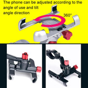PROMEND Aluminum Alloy Cell Phone Holder Adjustable Angle Rotating Motorcycle Navigation Support, Style: SJJ-299E Rear View Mirror Titanium Color