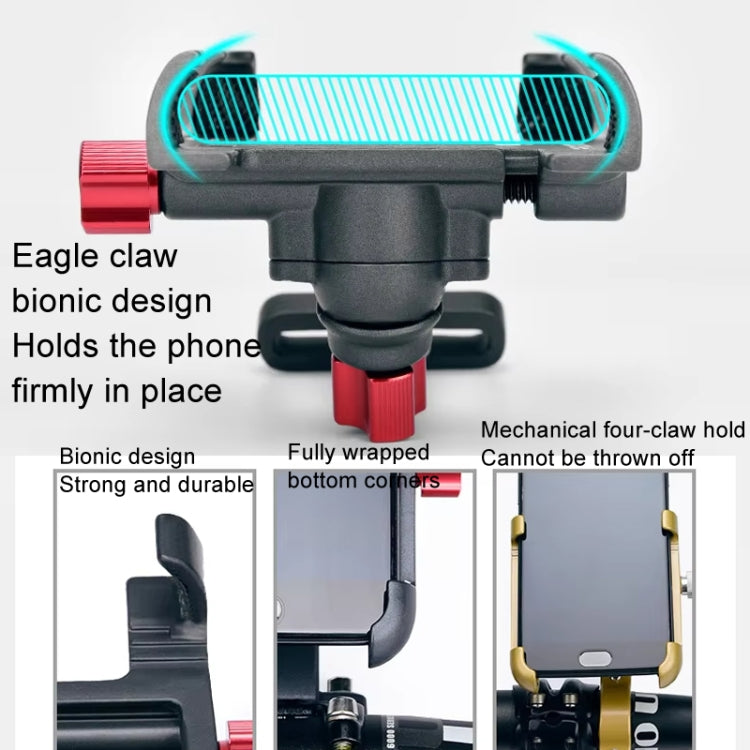 PROMEND Aluminum Alloy Cell Phone Holder Adjustable Angle Rotating Motorcycle Navigation Support, Style: SJJ-299E Rearview Mirror Silver