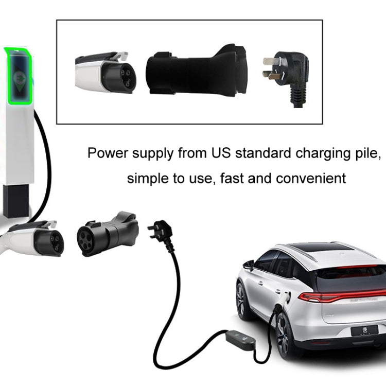 New Energy Vehicle US Standard Power Supply TYPE1 Charging Pile Converter Plug(Black)