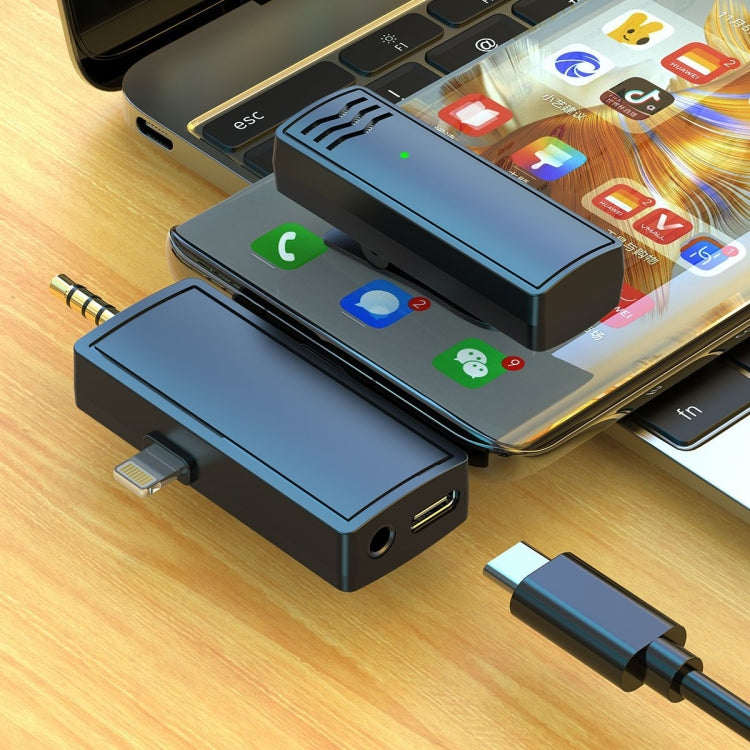 3 In 1 Wireless Lavalier Microphone For iPhone Type-C / USB-C 3.5mm Jack Smartphone SLR Camera PC 1 Drag 2