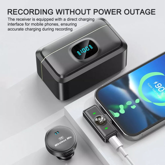 8 Pin Wireless Lavalier Button Microphone With Magnetic Suction & Back Clip Design