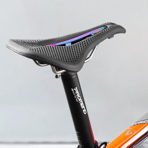 PROMEND SD-577 Bicycle Honeycomb Bionic Structure Saddle Hollow Steel Bow Breathable Comfort Saddle, Size: M(Black Surface Colorful Shell Bottom)