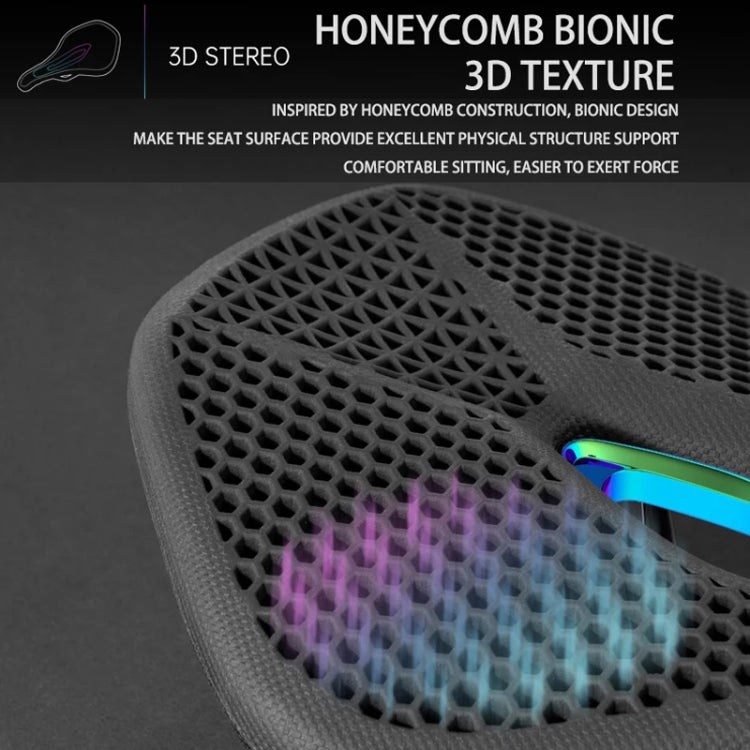 PROMEND SD-577 Bicycle Honeycomb Bionic Structure Saddle Hollow Steel Bow Breathable Comfort Saddle, Size: M(Black Surface Colorful Shell Bottom)
