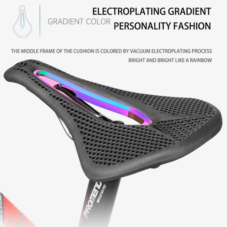 PROMEND SD-577 Bicycle Honeycomb Bionic Structure Saddle Hollow Steel Bow Breathable Comfort Saddle, Size: M(Black Surface Colorful Shell Bottom)