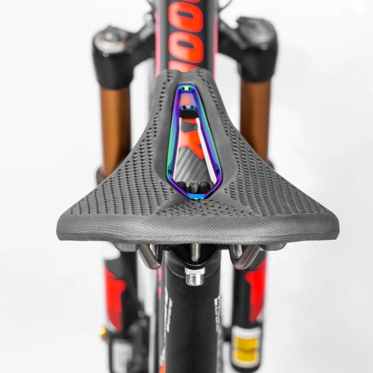 PROMEND SD-577 Bicycle Honeycomb Bionic Structure Saddle Hollow Steel Bow Breathable Comfort Saddle, Size: M(Black Surface Colorful Shell Bottom)