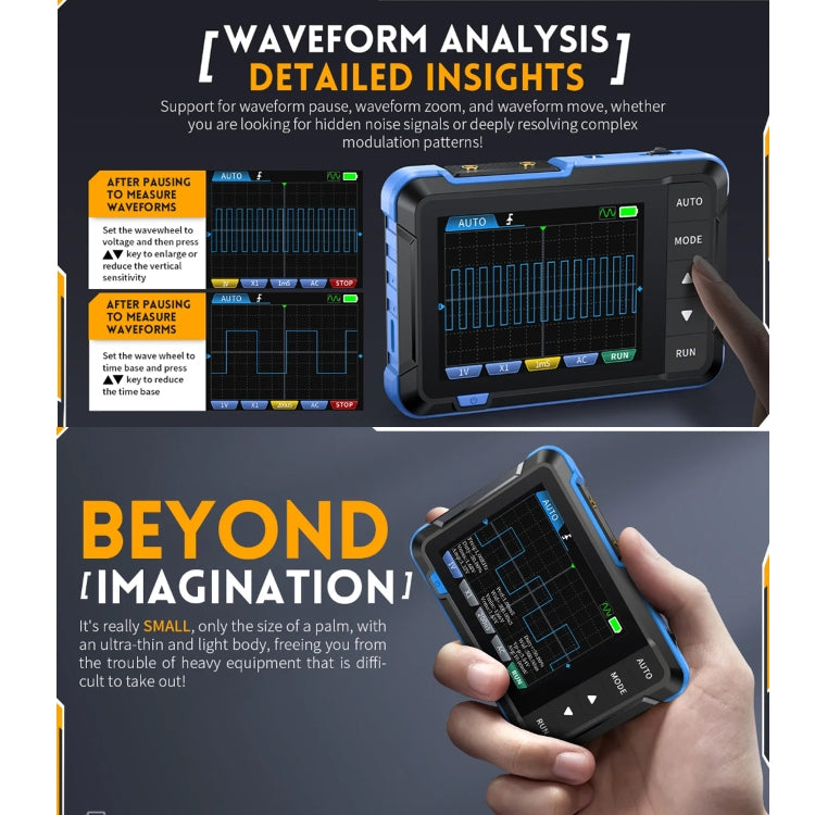 FNIRSI 2 In 1 Mini Portable Digital Oscilloscope Signal Generator, Set: Standard