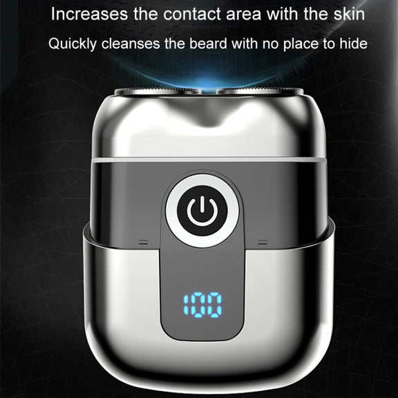 Double Ring Magnetic Electric Shaver Travel Portable Rechargeable Full Body Washable Men Razor(Grey)