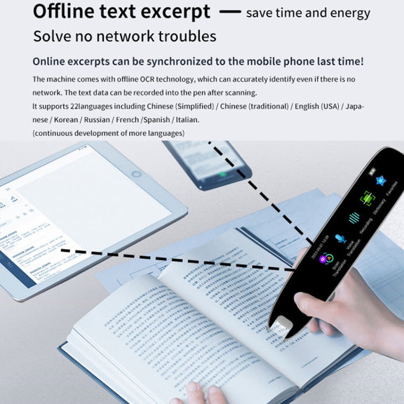 International Version Multi-language Scanning Offline Intelligent Simultaneous Translation Pen(Gray)