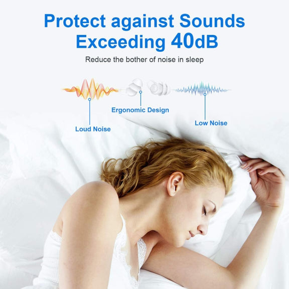 Bluedio NE Sleeping Silicone Earplugs Noise Reducing Soundproofing Earplugs With Storage Case(White)