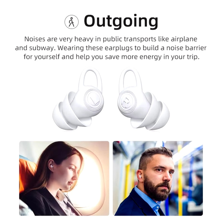 Bluedio NE Sleeping Silicone Earplugs Noise Reducing Soundproofing Earplugs With Storage Case(White)