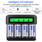 NC559 Eight-Slot LCD Multifunctional Battery Charger AA / AAA / C / D Charger