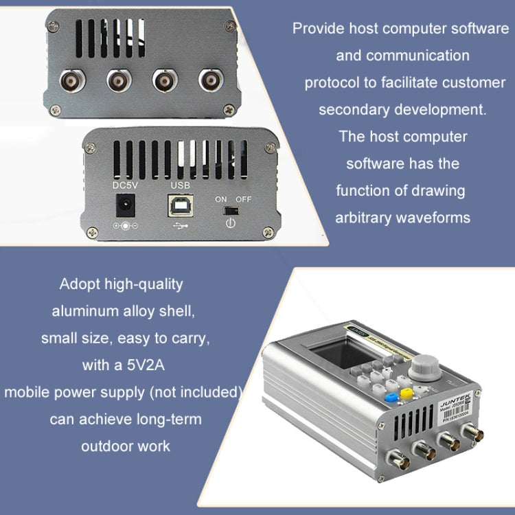 JUNTEK Programmable Dual-Channel DDS Function Arbitrary Waveform Signal Generator, Frequency: 50MHz(EU Plug)