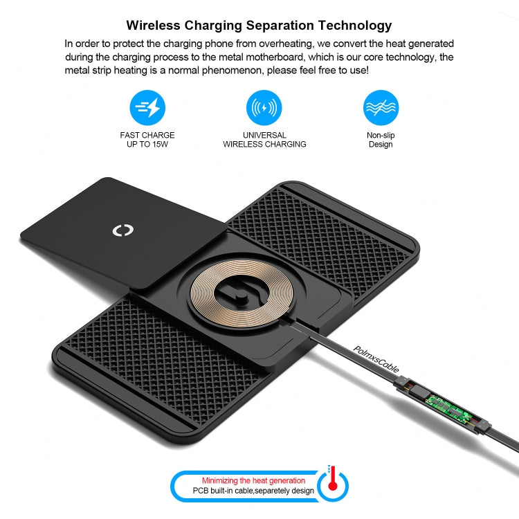 Avoid Camera Universal Car Wireless Charger Anti-slip Mat(USB Interface 0.3m)