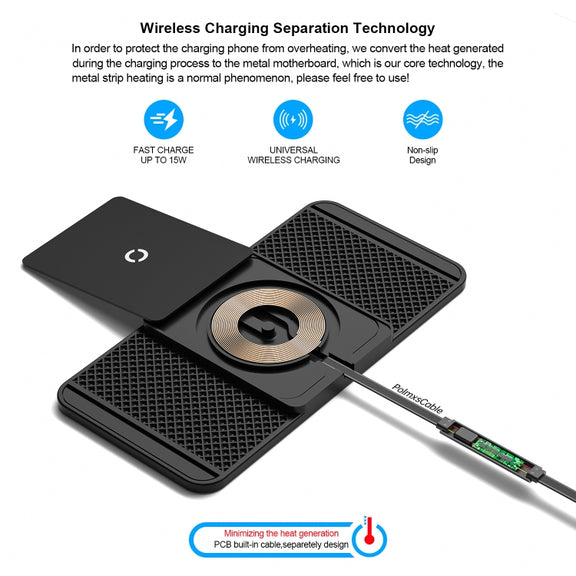 Avoid Camera Universal Car Wireless Charger Anti-slip Mat(USB Interface 0.3m)