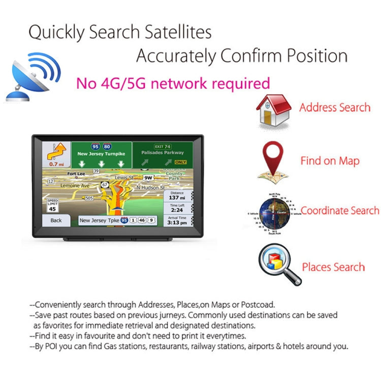 9 Inch 8G/256M Car GPS Navigator With Large Screen Capacitive Bluetooth Map, Area: Germany Map