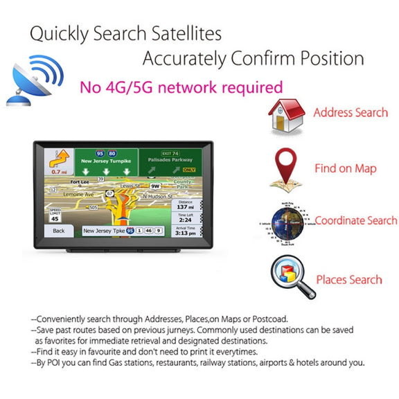 9 Inch 8G/256M Car GPS Navigator With Large Screen Capacitive Bluetooth Map, Area: Germany Map