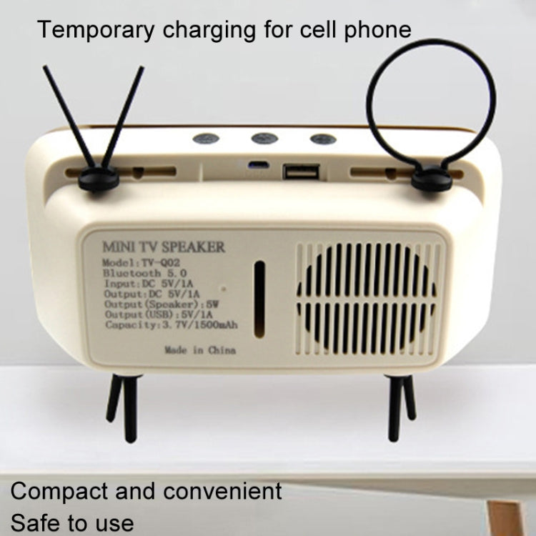 Retro Small TV Desktop Cell Phone Holder With Bluetooth Speaker Player(Orange Black)