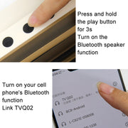 Retro Small TV Desktop Cell Phone Holder With Bluetooth Speaker Player(Orange Black)